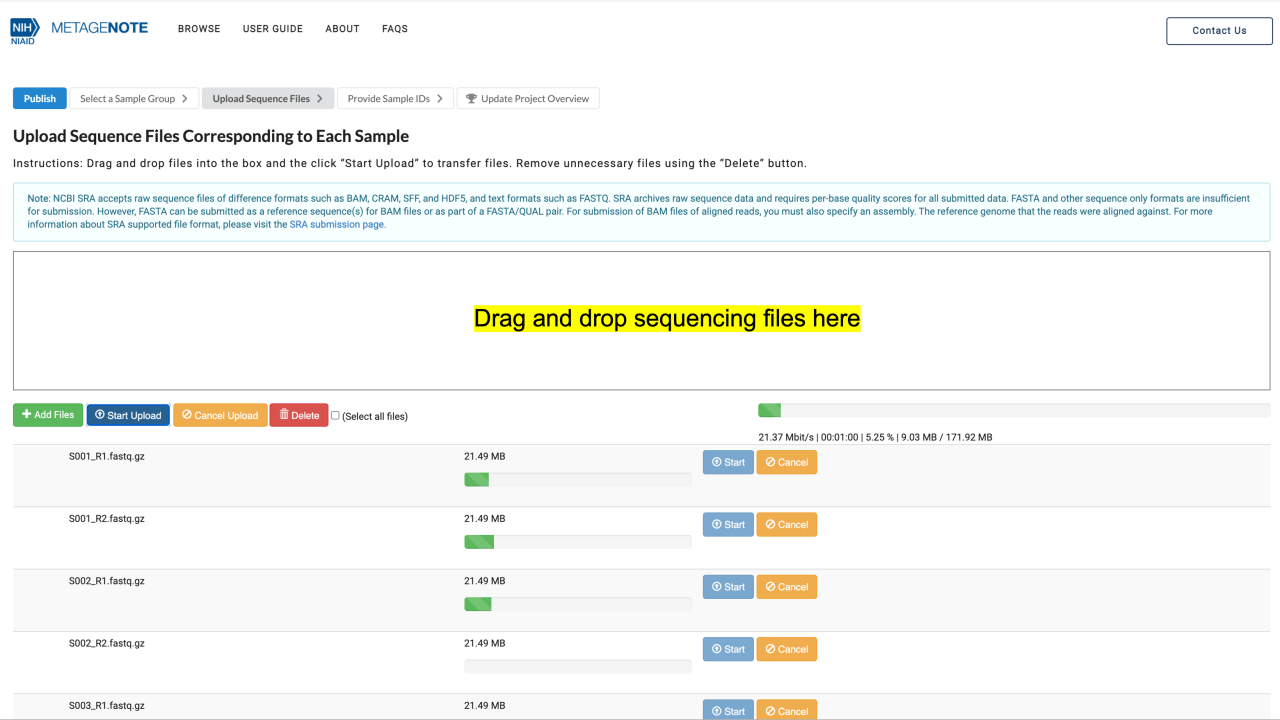 When metadata is ready, click publish