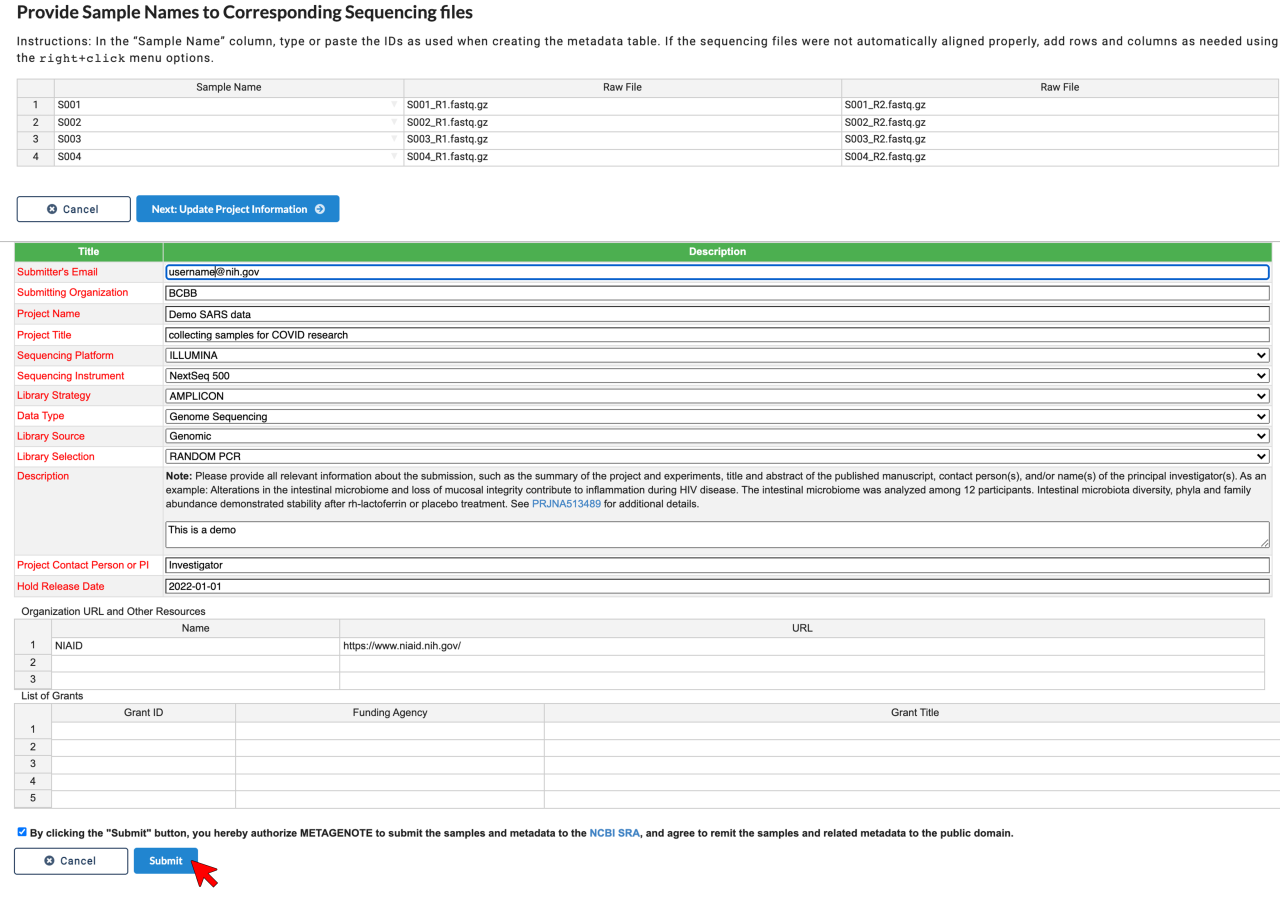 Verify that the Sample Name column and Raw File column correspond to each other